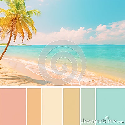 Beach Bliss: Coastal Moodboard Stock Photo