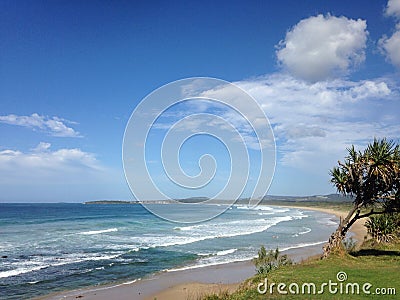 Beach and Blue Sky Stock Photo