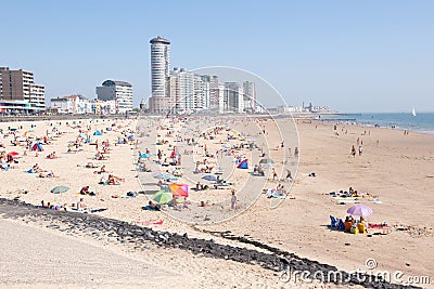 Beach and boulevard Vlissingen Editorial Stock Photo