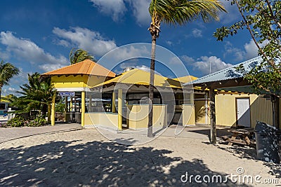 Beach buildings at Princess Cays Bahamas Editorial Stock Photo