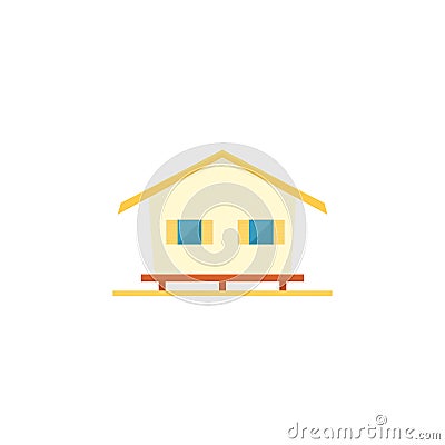 Beach bungalow icon Vector Illustration