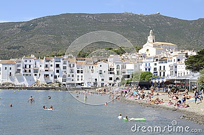 Beach of Cadaques village Editorial Stock Photo