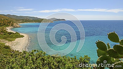 Beach Is Canaleddus in Sardinia, Italy. Stock Photo