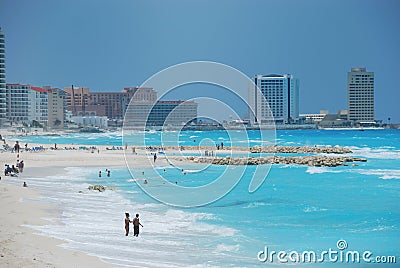 Beach in cancun mexico Stock Photo