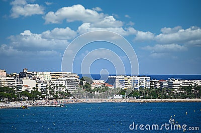 Beach in Cannes France cityscape summer Stock Photo