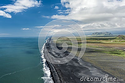 Beach from cape Dyrholaey Stock Photo