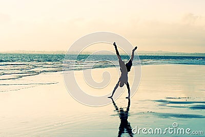 Beach Cartwheel Stock Photo