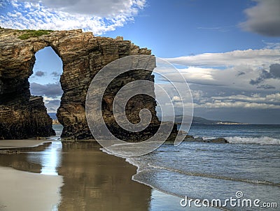 Beach of cathedrals Stock Photo