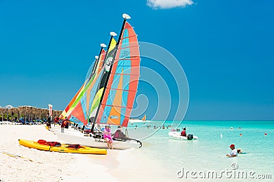 The beach at Cayo Santa Maria in Cuba Editorial Stock Photo