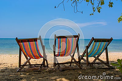 Beach Chair On the sea Stock Photo