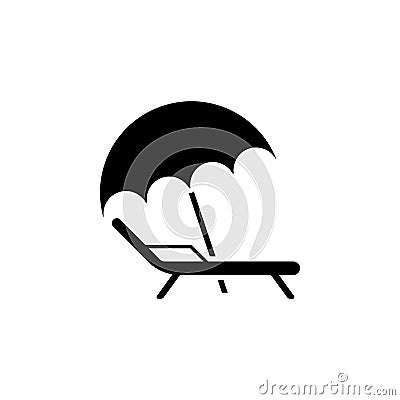 Beach chair and umbrella icon. Relax icon. Beach chair icon Stock Photo