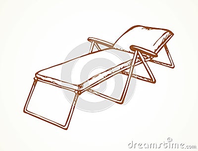 Beach chair. Vector freehand drawing Vector Illustration