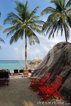 Beach Chairs Stock Photo