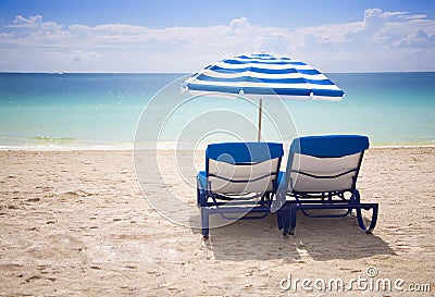 Beach chairs Stock Photo
