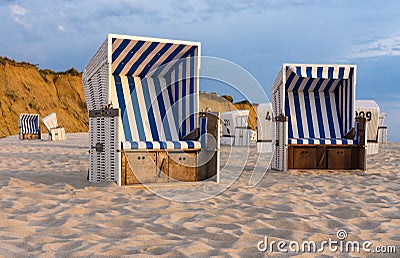 Beach chairs - Kampen, Sylt Stock Photo