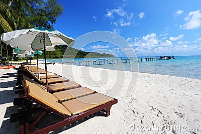 Beach and chairs Stock Photo