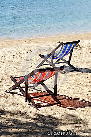 Beach chairs Stock Photo