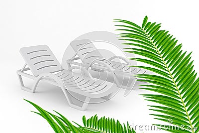 Beach chaise-lounge Stock Photo