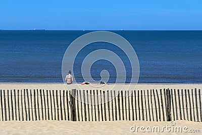 Beach at Chatelaillon Plage near La Rochelle - France Editorial Stock Photo