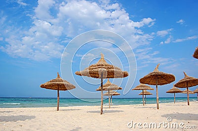 Beach in the city of Souss Stock Photo