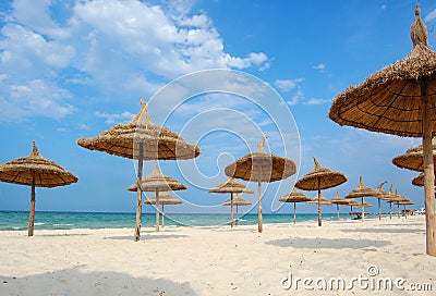 Beach in the city of Souss Stock Photo