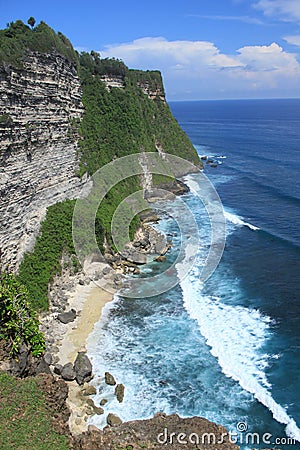 Beach cliff in bali island Uluwatu Stock Photo