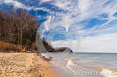 Beach and cliffs on the Chesapeake Bay Stock Photo