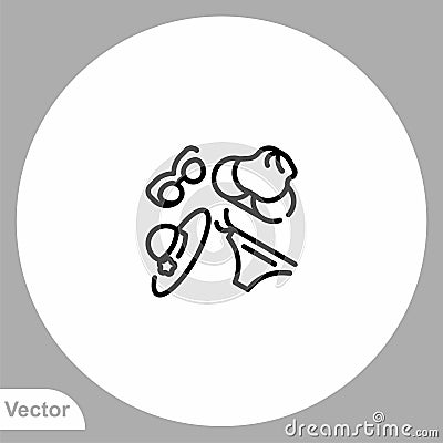 Beach clothes vector icon sign symbol Vector Illustration