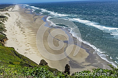 Beach Coastline Waves Pacific Ocean Florence Oregon Stock Photo