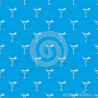 Beach cocktail pattern seamless blue Vector Illustration