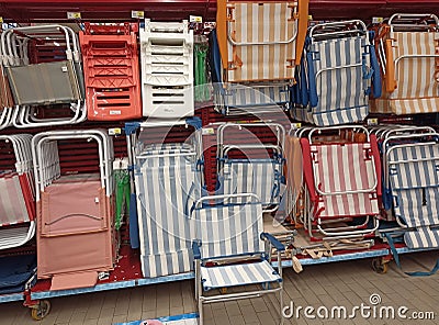 Beach colourful chairs Stock Photo