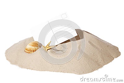 Beach concept with postcard Stock Photo