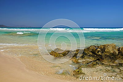 Beach Corralejo on Fuerteventura, Canary Islands Stock Photo