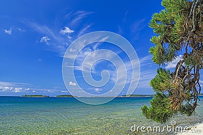 Beach in Croatia, Istria Peninsula Stock Photo