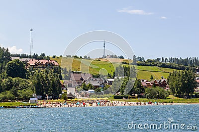 Beach on Czorsztyn Lake, Poland Stock Photo