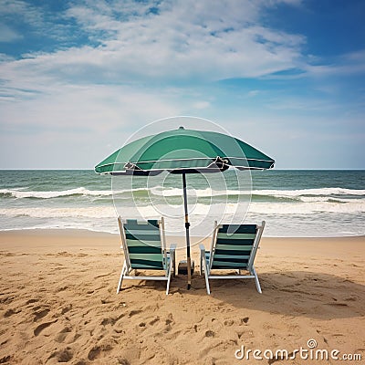 Beach delight: sun, sand, and ocean Stock Photo