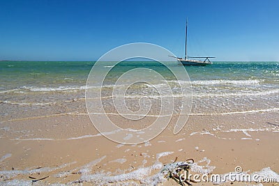 The beach at Denham, Shark Bay Stock Photo