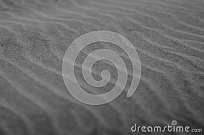 Beach desert sand wavy pattern due to wind blow in black and white background Stock Photo