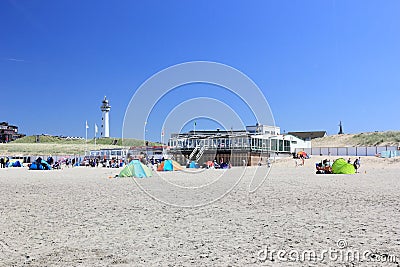 Beach in Egmond aan Zee. North Sea, the Netherlands. Editorial Stock Photo