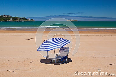 On the beach on El Puntal peninsula, Santander, Spain Stock Photo