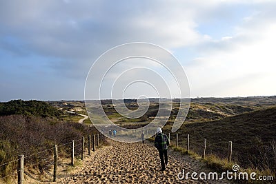 Beach entrance in the dunes of Wassenaar Editorial Stock Photo