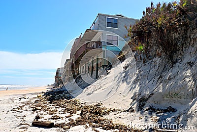 Beach erosion from Hurricane Irma, Florida Stock Photo