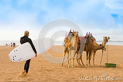 Beach of Essaouira, Morocco, Africa. Stock Photo