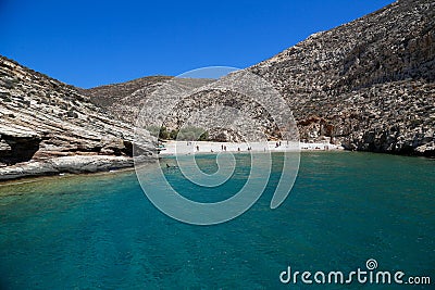 Beach of Folegandros Stock Photo