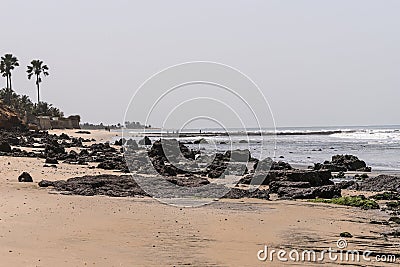 Beach in Gambia Stock Photo