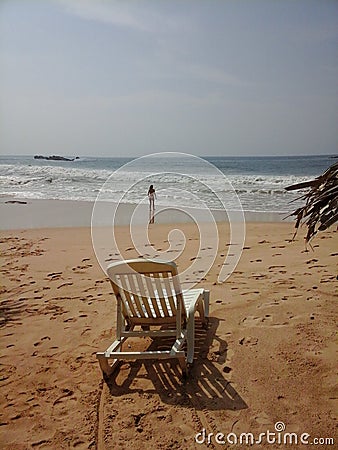 Beach and girl Stock Photo