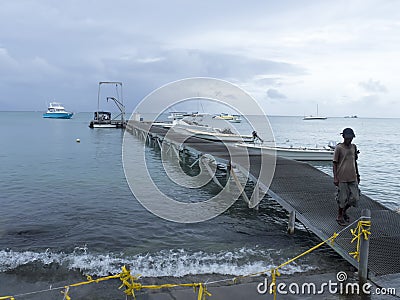 Beach at Grand-Baie, Mauritius Editorial Stock Photo