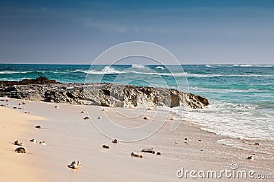 Beach at Grand Turk Island, Caribbean Stock Photo