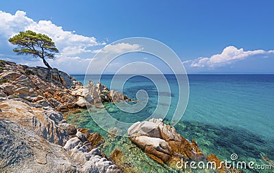 Beach on Halkidiki, Sithonia, Greece Stock Photo