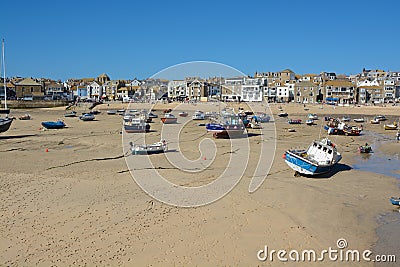 Beach and harbour at Saint Ives, Cornwall, England Editorial Stock Photo